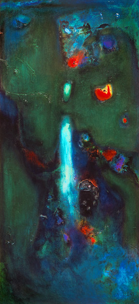 Green Waterfall (oil on canvas)  van Jane  Deakin
