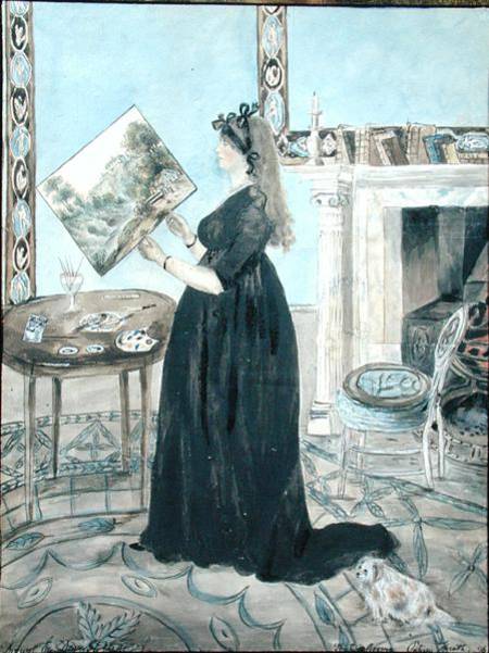 Portrait of Elizabeth Anne Fordyce in the Little Sitting Room at Putney Hill van Jane Maxwell Fordyce