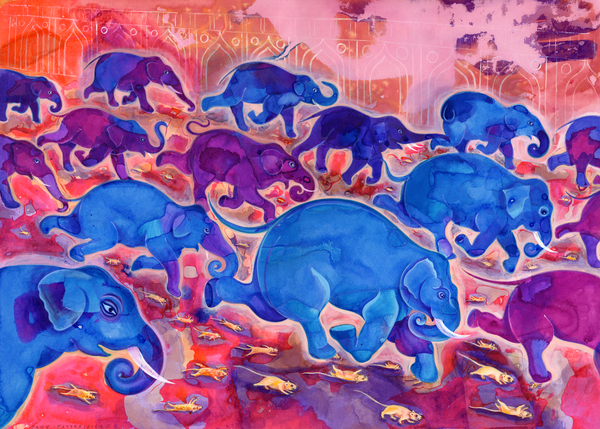 Elephants van Jane Tattersfield