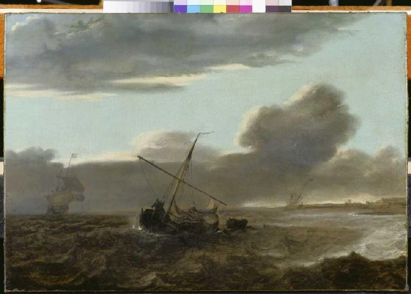 Schiffe auf stürmischer See. van Jan Theunisz (gen.Jan Maet) Blanckerhoff
