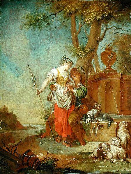 Shepherd and Shepherdess van Januarius Zick