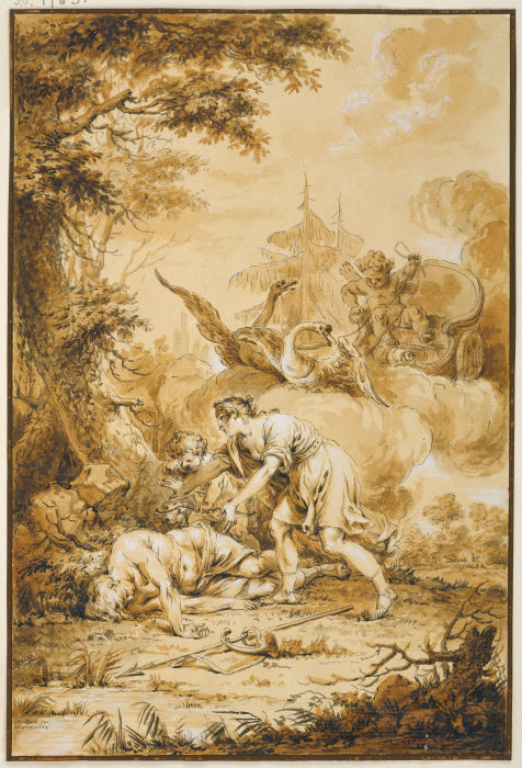 Venus and Adonis van Januarius Zick