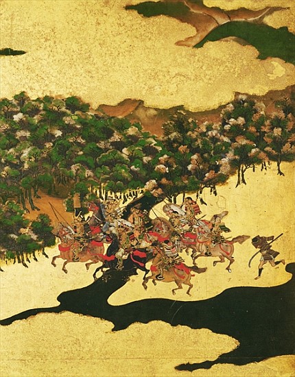 Battle of Hogen in 1156, Momoyama Period (1568-1615) (ink on paper) van Japanese School