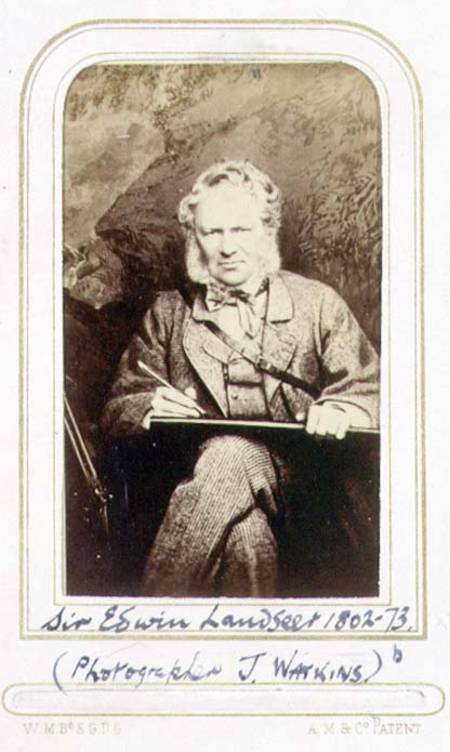 Portrait of Sir Edwin Landseer (1802-73) (albumen print) van J.C. Watkins
