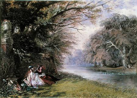 Young ladies by a river van J.E. Buckley