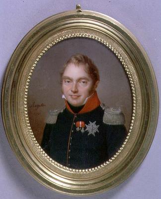 Portrait Miniature of Charles Ferdinand, Duc de Berry (1778-1820) 1814 (w/c on ivory) van Jean-Baptiste-Jacques Augustin