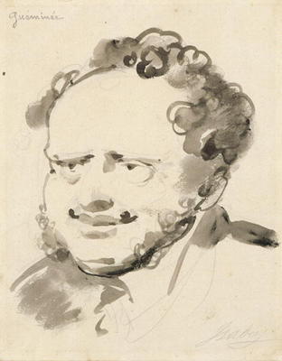 Portrait of Gueminee (ink on paper) van Jean-Baptiste Isabey