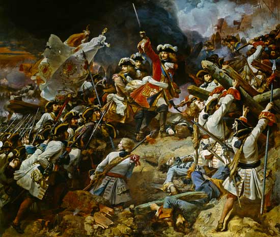 Battle of Denain, 24th July 1712 van Jean Alaux