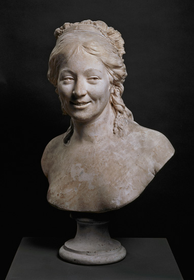 Portrait bust of Madame Houdon, the wife of the artist van Jean-Antoine Houdon