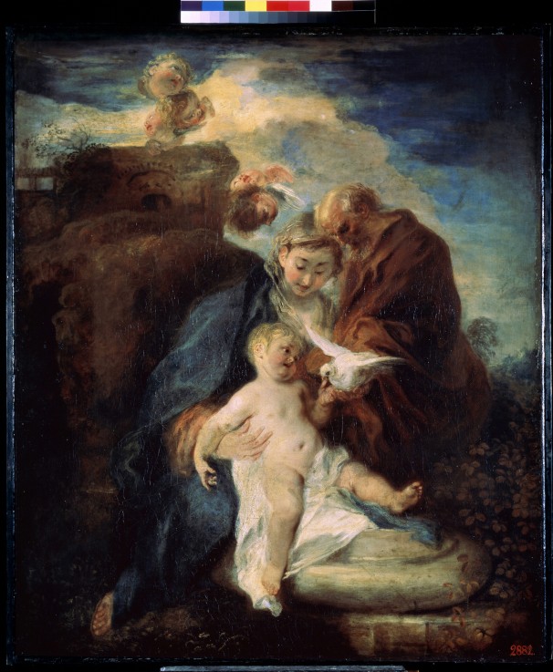 The Holy Family (Rest on the Flight into Egypt) van Jean Antoine Watteau