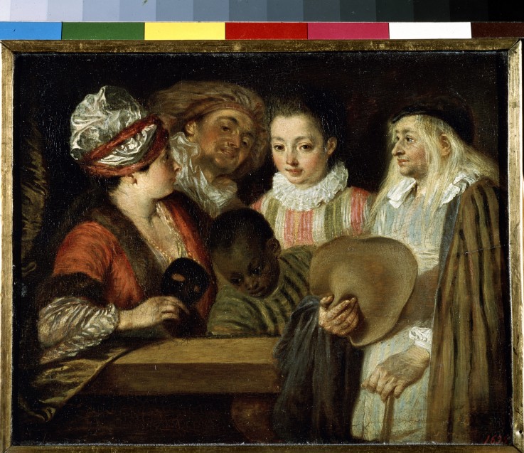 Actors of the Comédie Française van Jean Antoine Watteau