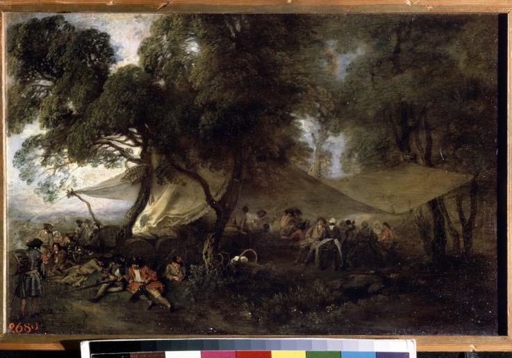 Respite From War van Jean Antoine Watteau