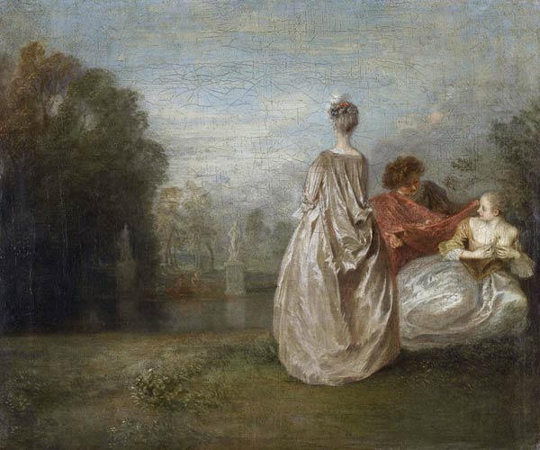 The Two Cousins (Les Deux Cousines) van Jean Antoine Watteau