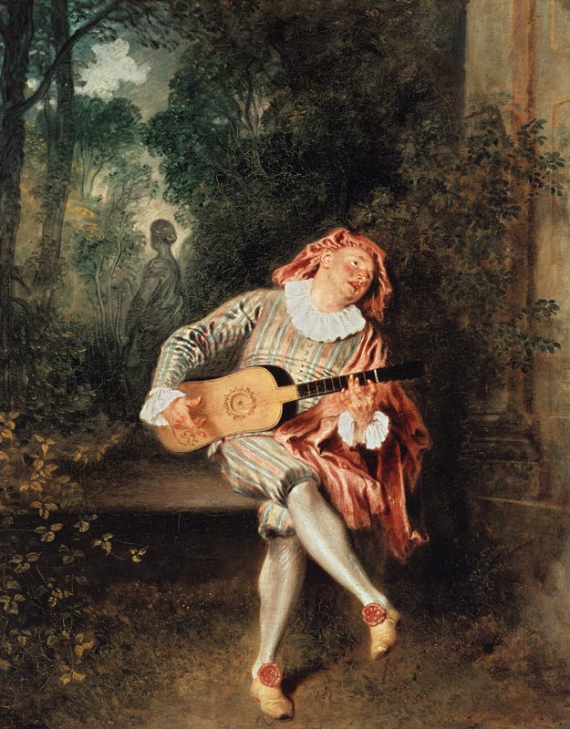 Watteau / Mezzetin / c. 1718/19 van Jean-Antoine Watteau