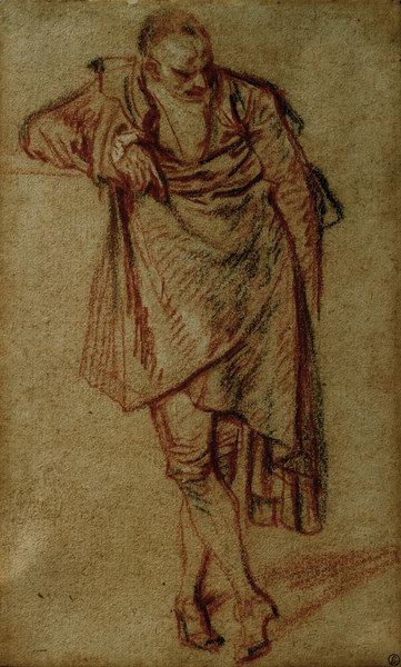 A.Watteau, Stehender Mann van Jean-Antoine Watteau