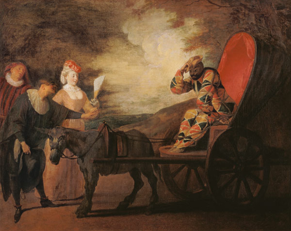 Fatouville, Arlequin / Gem.v.Watteau van Jean-Antoine Watteau