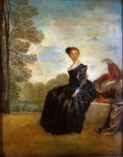 Watteau / Pouting Woman (Moody Woman) van Jean-Antoine Watteau