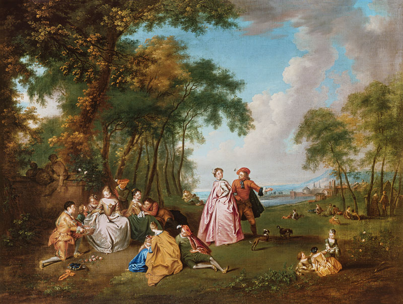 Ländliches Fest. van Jean-Antoine Watteau (Nachfolger)