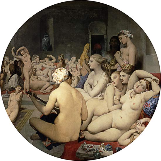 Das türkische Bad (Tondo) van Jean Auguste Dominique Ingres