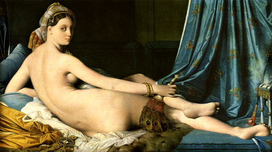 Een naakte odalisque  - Jean Auguste Dominique Ingres van Jean Auguste Dominique Ingres