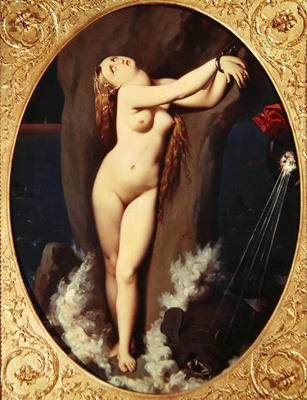 Angelica in Chains, 1859 (oil on canvas) van Jean Auguste Dominique Ingres