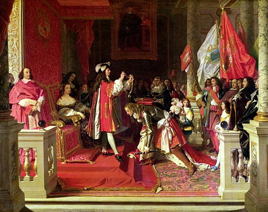 King Philip V (1683-1746) of Spain Making Marshal James Fitzjames (1670-1734) Duke of Berwick a Cava van Jean Auguste Dominique Ingres
