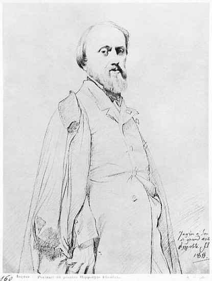 Portrait of the painter Hippolyte Flandrin van Jean Auguste Dominique Ingres