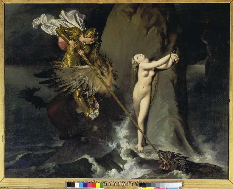 Roger befreit Angelika. van Jean Auguste Dominique Ingres