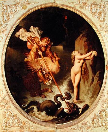 Ruggiero Rescuing Angelica van Jean Auguste Dominique Ingres