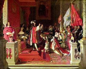 King Philip V (1683-1746) of Spain Making Marshal James Fitzjames (1670-1734) Duke of Berwick a Cava