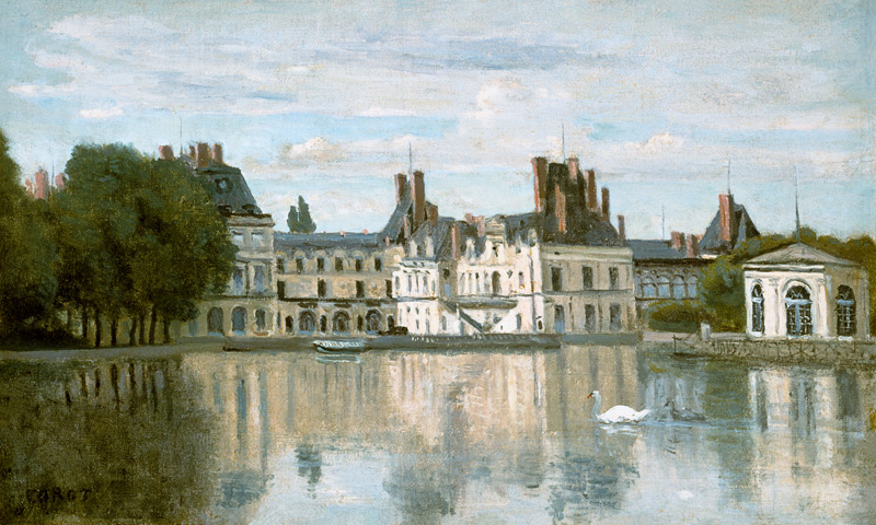 Blick zum Schloss Fontainebleau. van Jean-Babtiste-Camille Corot