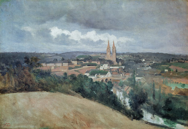 General View of the Town of Saint-Lo van Jean-Babtiste-Camille Corot