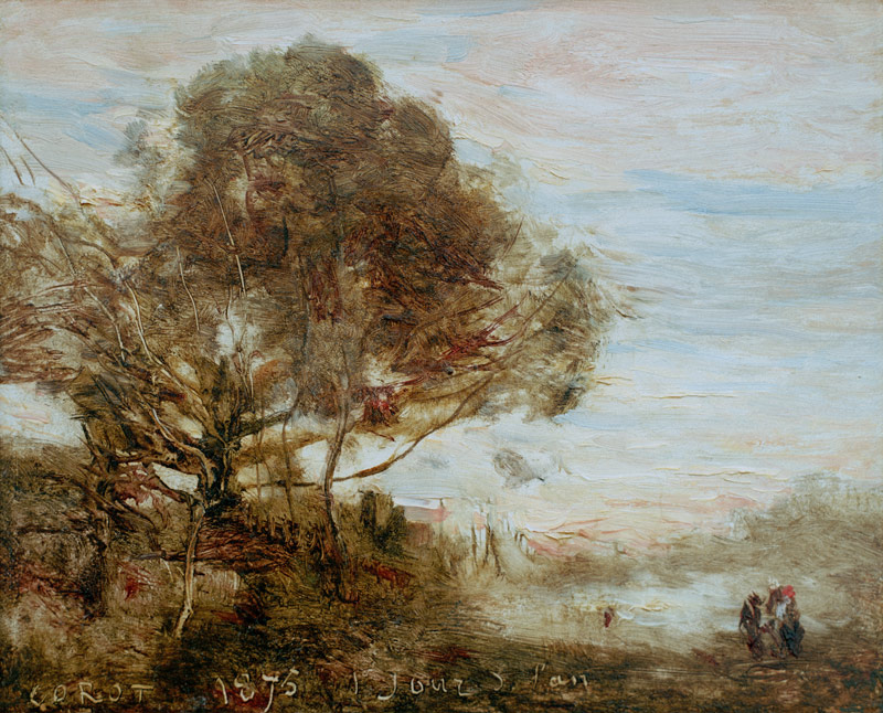 Landscape at Sunset van Jean-Babtiste-Camille Corot