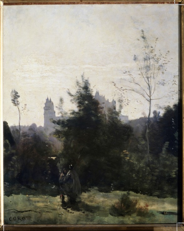 Château de Pierrefonds van Jean-Babtiste-Camille Corot