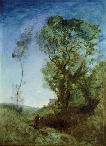 Die italienische Villa. van Jean-Babtiste-Camille Corot