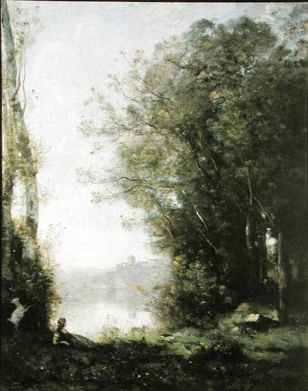 The Goatherd beside the Water van Jean-Babtiste-Camille Corot