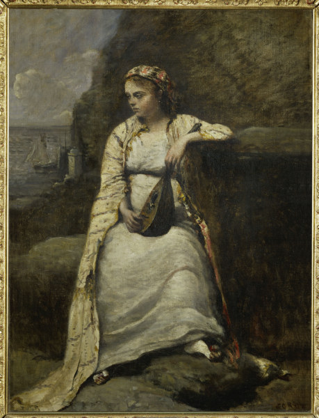 Woman in Greek Costume , Corot van Jean-Babtiste-Camille Corot
