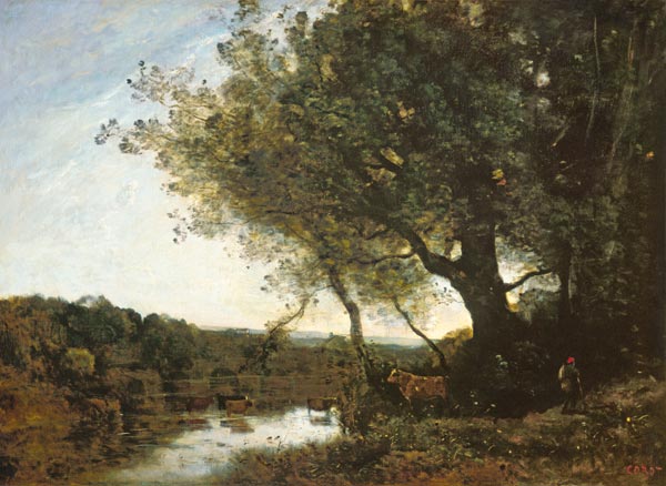 Herd in the Ford van Jean-Babtiste-Camille Corot