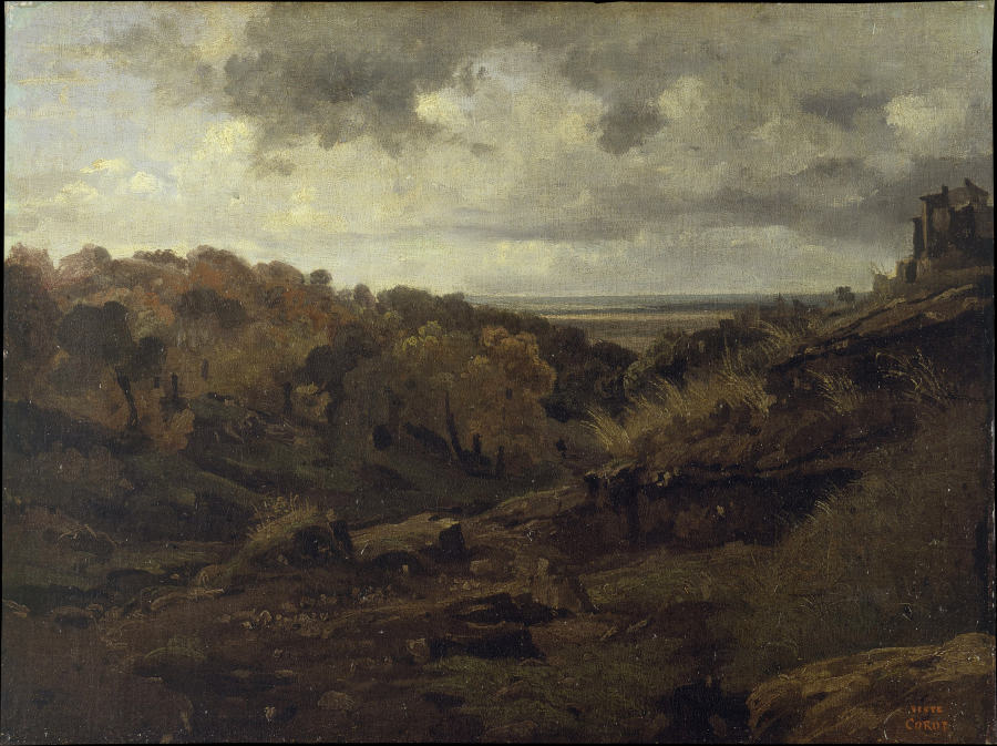 Italian Landscape near Marino in Autumn van Jean-Babtiste-Camille Corot