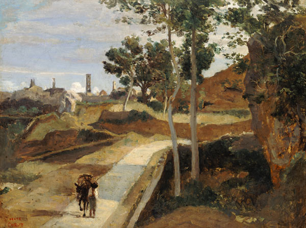 Road from Volterra van Jean-Babtiste-Camille Corot