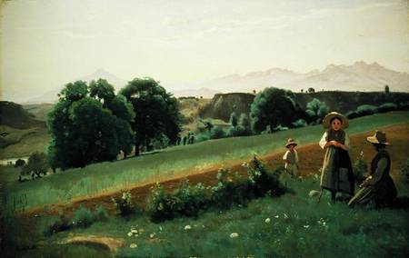 Landscape at Mornex, Haute-Savoie van Jean-Babtiste-Camille Corot