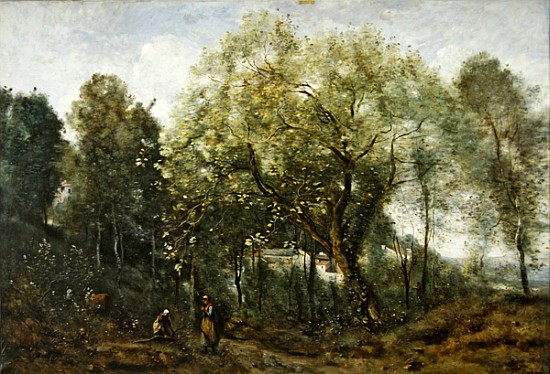 Le Catalpa, memory of Ville-d''Avray van Jean-Babtiste-Camille Corot