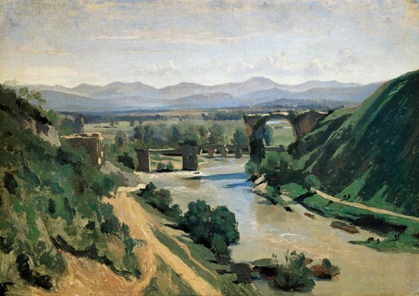 Brücke von Narni, Augustusbrücke über die Nera van Jean-Babtiste-Camille Corot