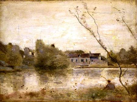 The Pond from the Villa d'Avray van Jean-Babtiste-Camille Corot