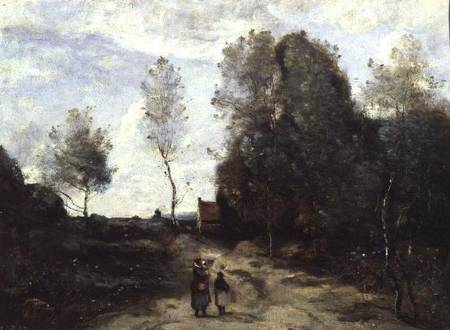 The Road van Jean-Babtiste-Camille Corot