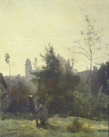 Das Schloss Pierrefonds van Jean-Babtiste-Camille Corot