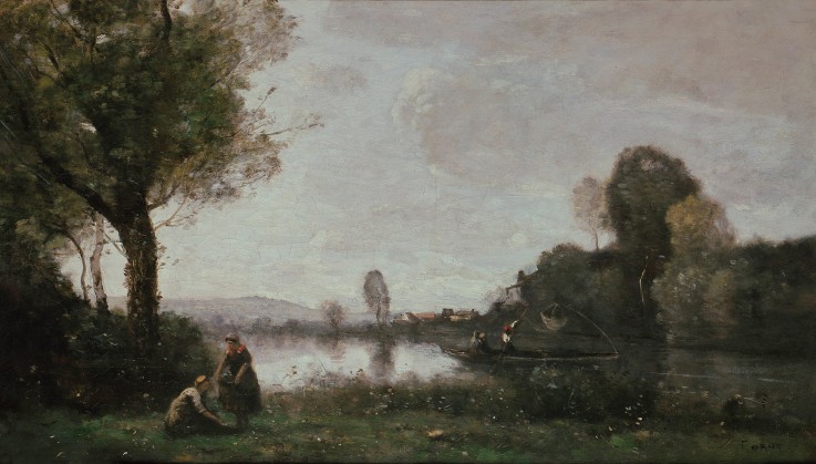 Seine Landscape near Chatou van Jean-Babtiste-Camille Corot