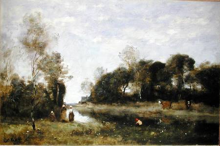 Souvenir of the Bresle at Incheville van Jean-Babtiste-Camille Corot