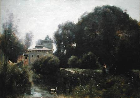 Souvenir of the Villa Borghese van Jean-Babtiste-Camille Corot