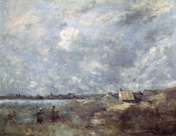 Stormy Weather. Pas de Calais van Jean-Babtiste-Camille Corot